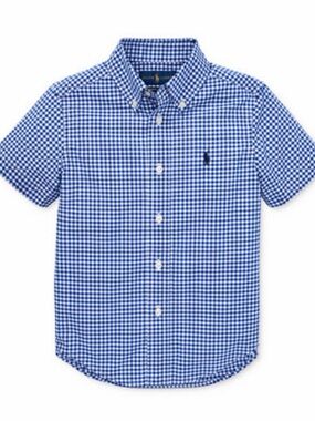 Ralph Lauren Little Boy Short Sleeve Plaid Button Up Shirt